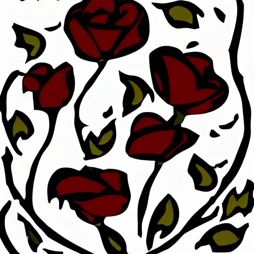 Prompt: Clipart of roses dipped in chocolate