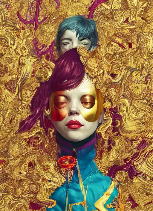 Image similar to gold :: by Martine Johanna and Simon Stålenhag and Chie Yoshii and wlop and Guillermo del toro :: ornate, dynamic, particulate, rich colors, elegant, centered, artstation, smooth, sharp focus, octane render, 3d