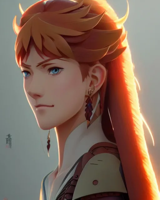 Image similar to azctec warrior, katherine mcnamara, detailed perfect face, exquisite details, fire magic, mid view, design on a white background, by studio muti, greg rutkowski makoto shinkai takashi takeuchi studio ghibli