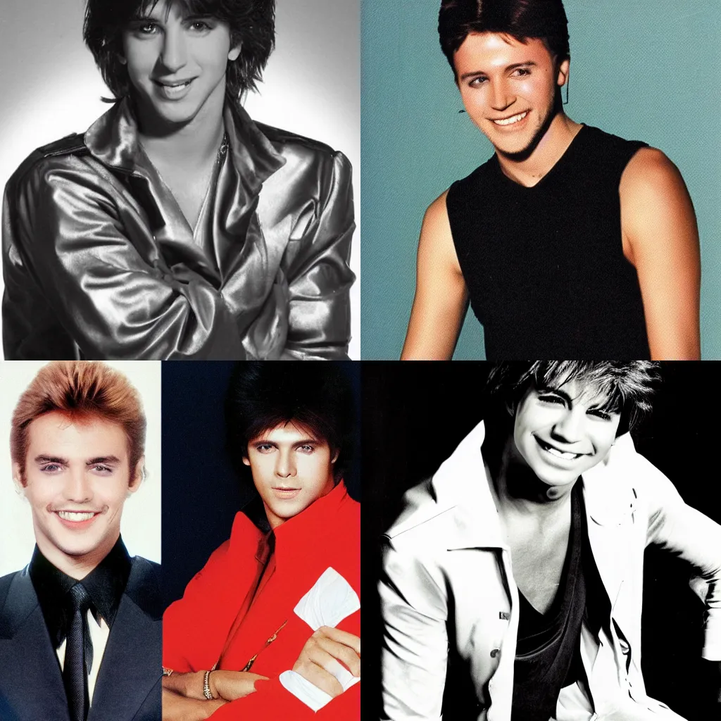 Prompt: A male pop star from the 1980\'s.