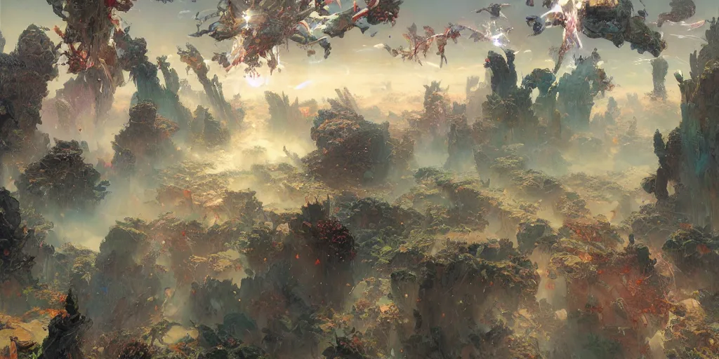 Prompt: supernova, flying plant factory producing asterois in open space, painted by ruan jia, raymond swanland, lawrence alma tadema, zdzislaw beksinski, norman rockwell, jack kirby, tom lovell, alex malveda, greg staples