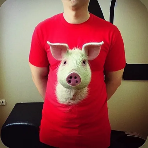 Image similar to “ pig in a red t - shirt ”