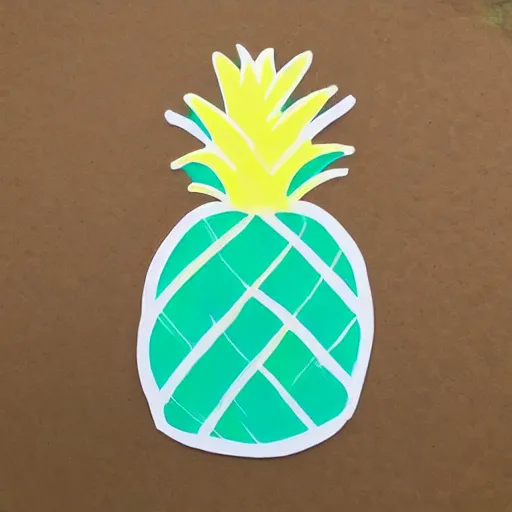 Image similar to a pineapple colored with colors of the trans flag 🏳⚧🍍