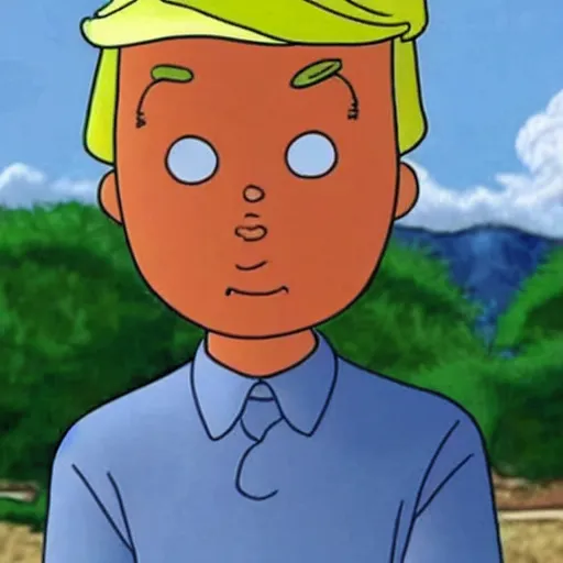 Prompt: a still of donald trump in caillou ( 1 9 9 9 )