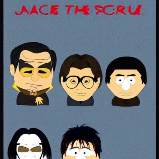 Image similar to jackie chan, in the style of south park