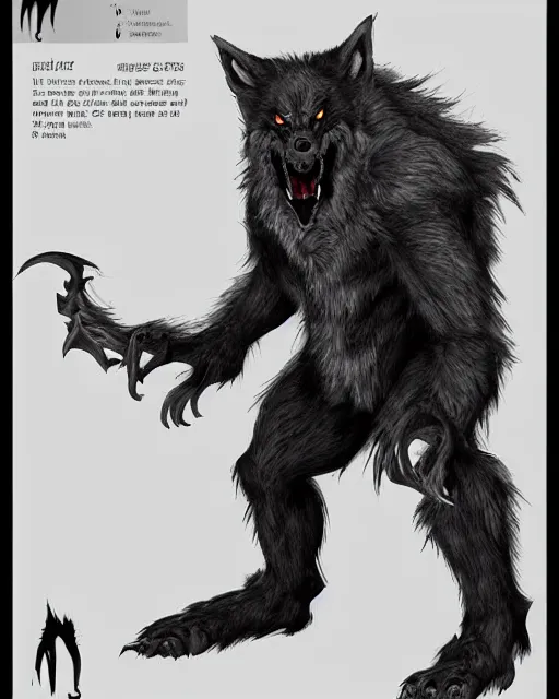 Prompt: werewolf concept design by Jerad S. Marantz, trending on artstation