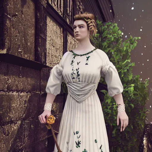 Image similar to regency period dress umpire waist!! bridgerton, delicate, flowery, high fashion, streetwear, cyberpunk, detailed, octane render, cinematic, 8k,