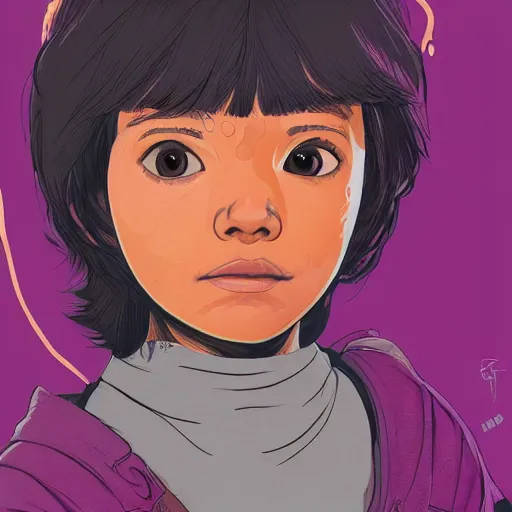 Image similar to a study of cell shaded portrait of Isabela Moner as dora the explorer, concept art, illustration, post grunge, concept art by josan gonzales and wlop, by james jean, Victo ngai, David Rubín, Mike Mignola, Laurie Greasley, highly detailed, sharp focus, alien, rim light, Trending on Artstation, HQ, deviantart, art by artgem