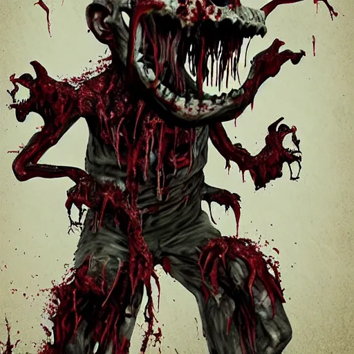 Prompt: a horrifying zombie looking creature,