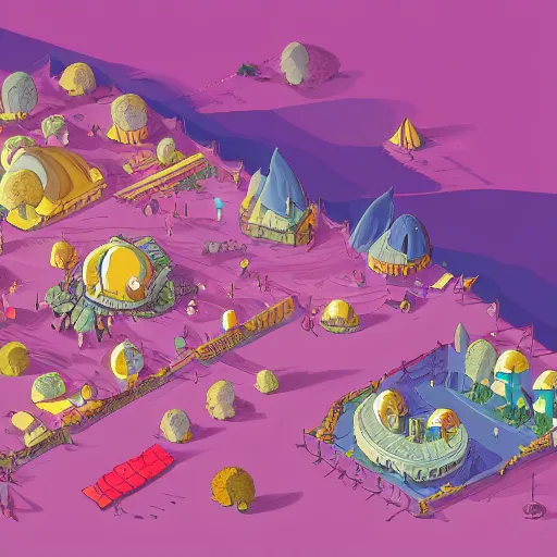 Image similar to a hyper detailed isometric aerial vector view of a fantasy bedroom by madmaraca, concept art, level design, highly detailed, 8k wallpaper, adventure time colour palette