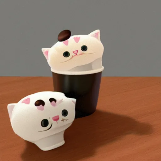 Image similar to cute kitten and puppy heads as ice cream scoops on cones, hyperrealistic, trending on artstation