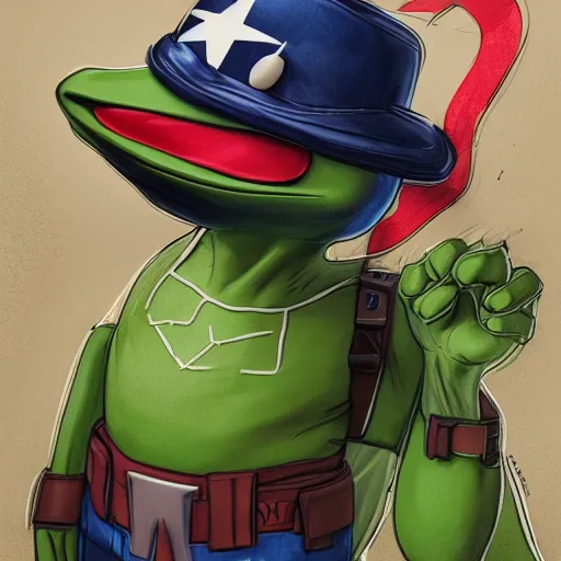 Image similar to Kermit the Frog is dressed up Captain America hyperdetailed, artstation, cgsociety, 8k