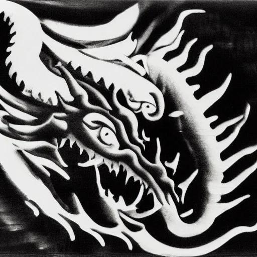 Image similar to black and white photograph the dragon portrait dramatic lighting by Walker Evans