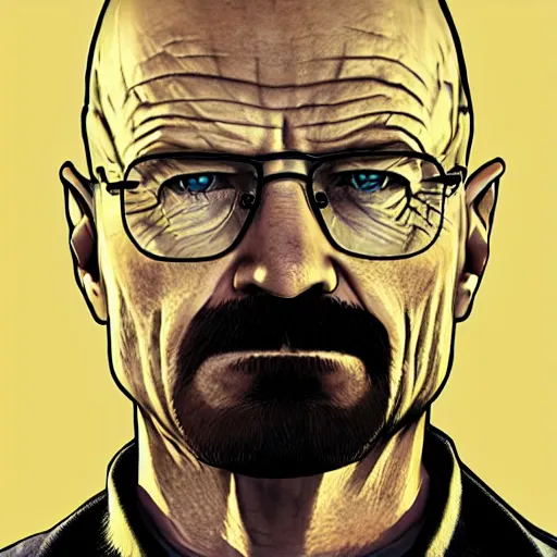 Image similar to walter white in gta 5 game poster