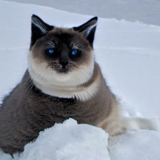 Image similar to photo of a cat and harp seal hybrid