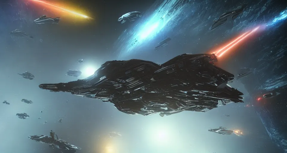 An Epic Space Ship Scene, By Ridley Scott, Elite 