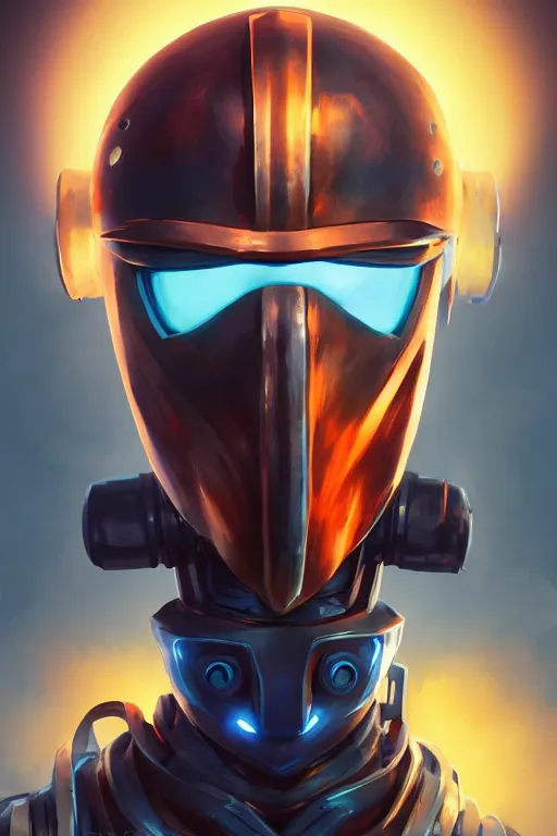 Image similar to epic mask helmet robot ninja portrait stylized as fornite style game design fanart by concept artist gervasio canda, behance hd by jesper ejsing, by rhads, makoto shinkai and lois van baarle, ilya kuvshinov, rossdraws global illumination radiating a glowing aura global illumination ray tracing hdr render in unreal engine 5