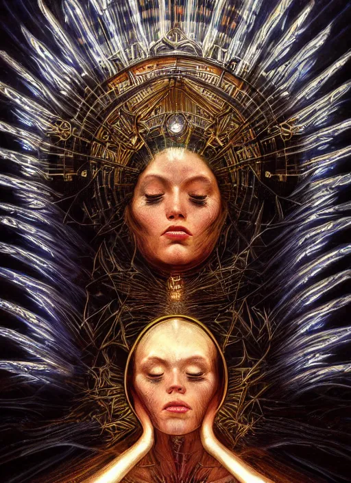 Image similar to album art divine holy glowing symbol spell , physically accurate, moody dynamic lighting, very very intricate, very very elegant, highly detailed, digital painting, artstation, HR GIGER, Hieronymus Bosch, Francis Bacon, concept art, smooth, very beautiful, sharp focus, illustration, art by artgerm and greg rutkowski and alphonse mucha