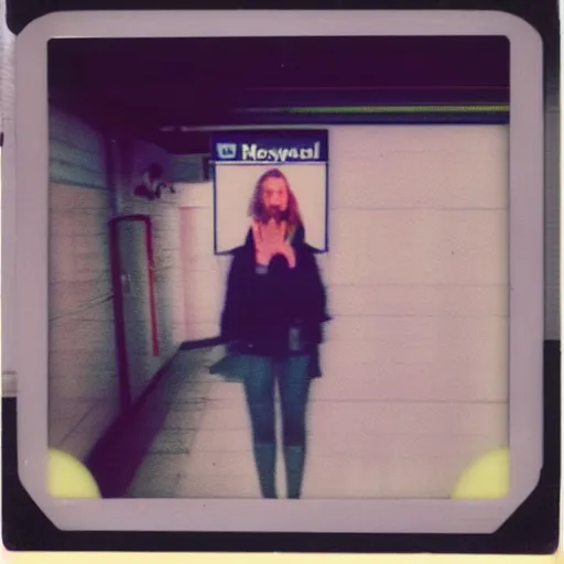 Image similar to cursed polaroid photo of toronto subway