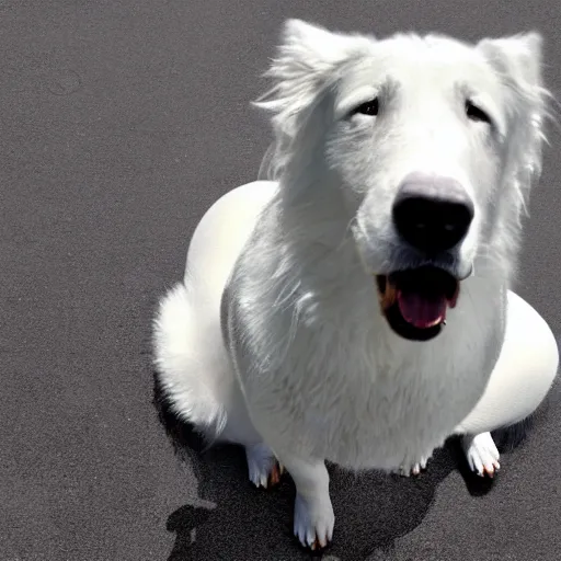 Prompt: a photograph of a large white dog with a rat face. 8k ultra hd.