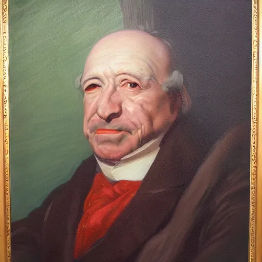 Prompt: a william logsdail portrait painting of the face of a person named professor bario vanupunk