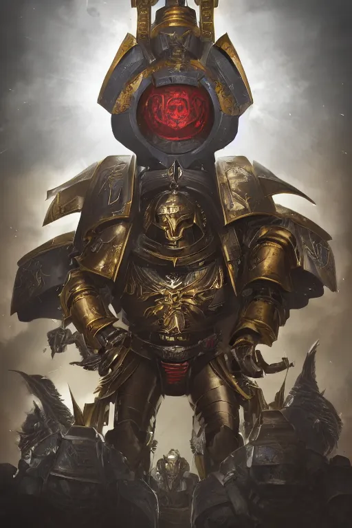 Image similar to armor portrait heros warhammer 4 0 k horus heresy fanart - the primarchs emperor by johannes helgeson animated with vfx concept artist & illustrator global illumination ray tracing hdr fanart arstation zbrush central hardmesh 8 k octane renderer comics stylized