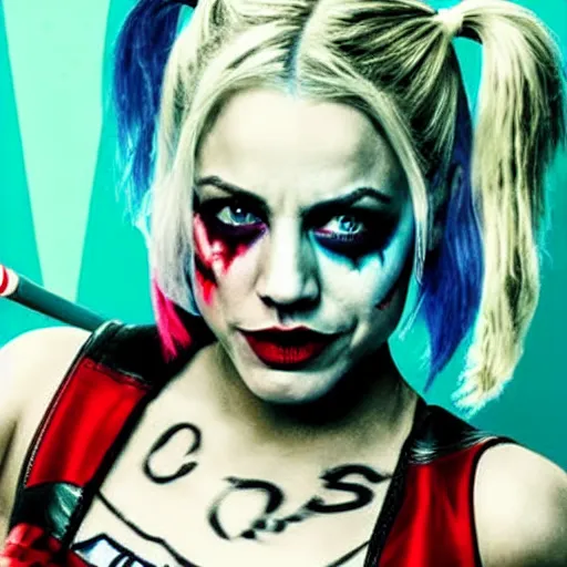 Image similar to A still of Kaley Cuoco as Harley Quinn in The Suicide Squad (2021)