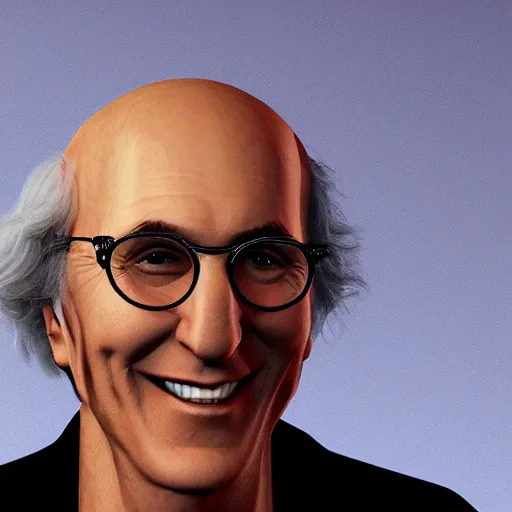 Prompt: low poly larry david playing poker, happy, naive