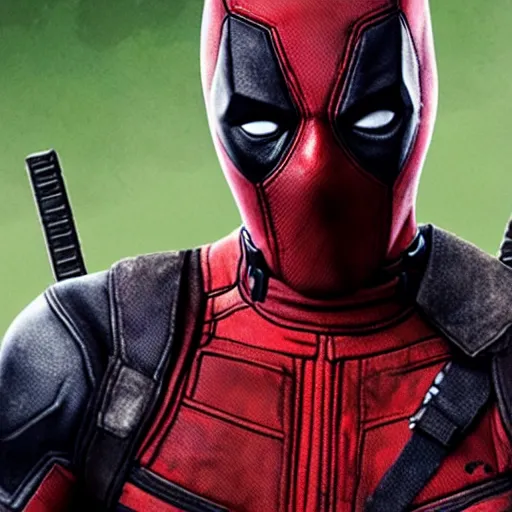 Image similar to deadpool in the walking dead 4 k detailed super realistic