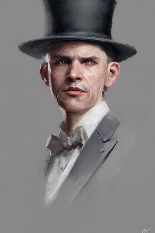 prompthunt: Portrait of Young Hugo Weaving by Greg Rutkowski in a suit  smoking a cigar, Realistic Painting, very detailed, digital painting,  trending on artstation, concept art, smooth, artstation HQ