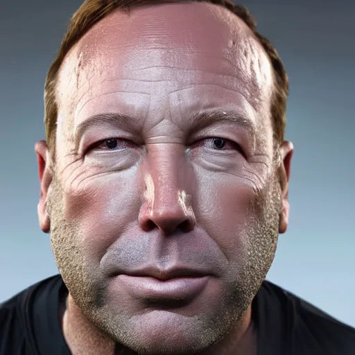 Image similar to hyperrealistic mixed media image of a!! alex jones!! as a frog, stunning 3 d render inspired art by xiang duan and thomas eakes, perfect symmetry, realistic, highly detailed attributes and atmosphere, dim volumetric cinematic lighting, 8 k octane extremely hyper - detailed render, post - processing, masterpiece,