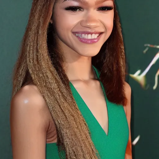 Image similar to zendaya as a frog,