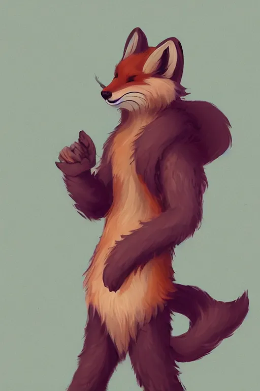 Image similar to an anthropomorphic fox fursona with a fluffy tail wearing a vest, backlighting, trending on artstation, digital art, furry art, trending on furaffinity, fantasy art, by kawacy, anime art