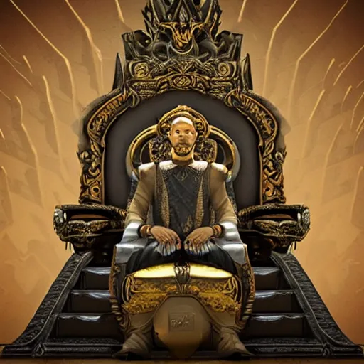 Prompt: the mind throne sits in the simulation chamber