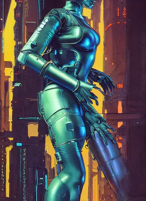 Image similar to cyberpunk goddess of ai in tactical harness and jumpsuit. portrait by stonehouse and mœbius and will eisner and gil elvgren and pixar. realistic proportions. dystopian. cyberpunk 2 0 7 7, apex, blade runner 2 0 4 9 concept art. cel shading. attractive face. thick lines.