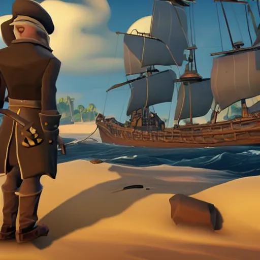 Image similar to walter white in sea of thieves, yarrr