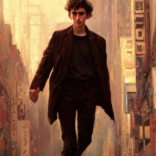 Prompt: timothee chalamet, hyperrealistic portrait, bladerunner street, art of elysium by jeremy mann and alphonse mucha, fantasy art, photo realistic, dynamic lighting, artstation, poster, volumetric lighting, very detailed face, 4 k, award winning