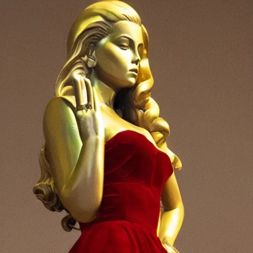 Image similar to golden statue of lana del rey