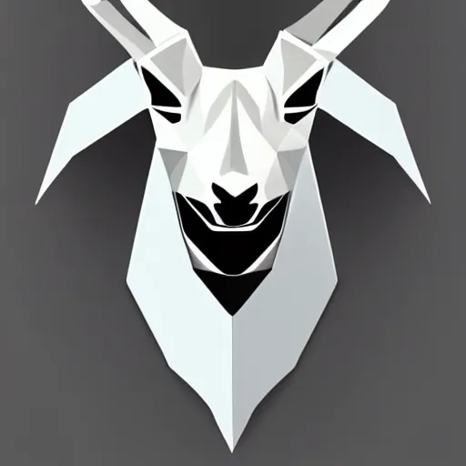 Prompt: demonic goat vector illustration, low poly