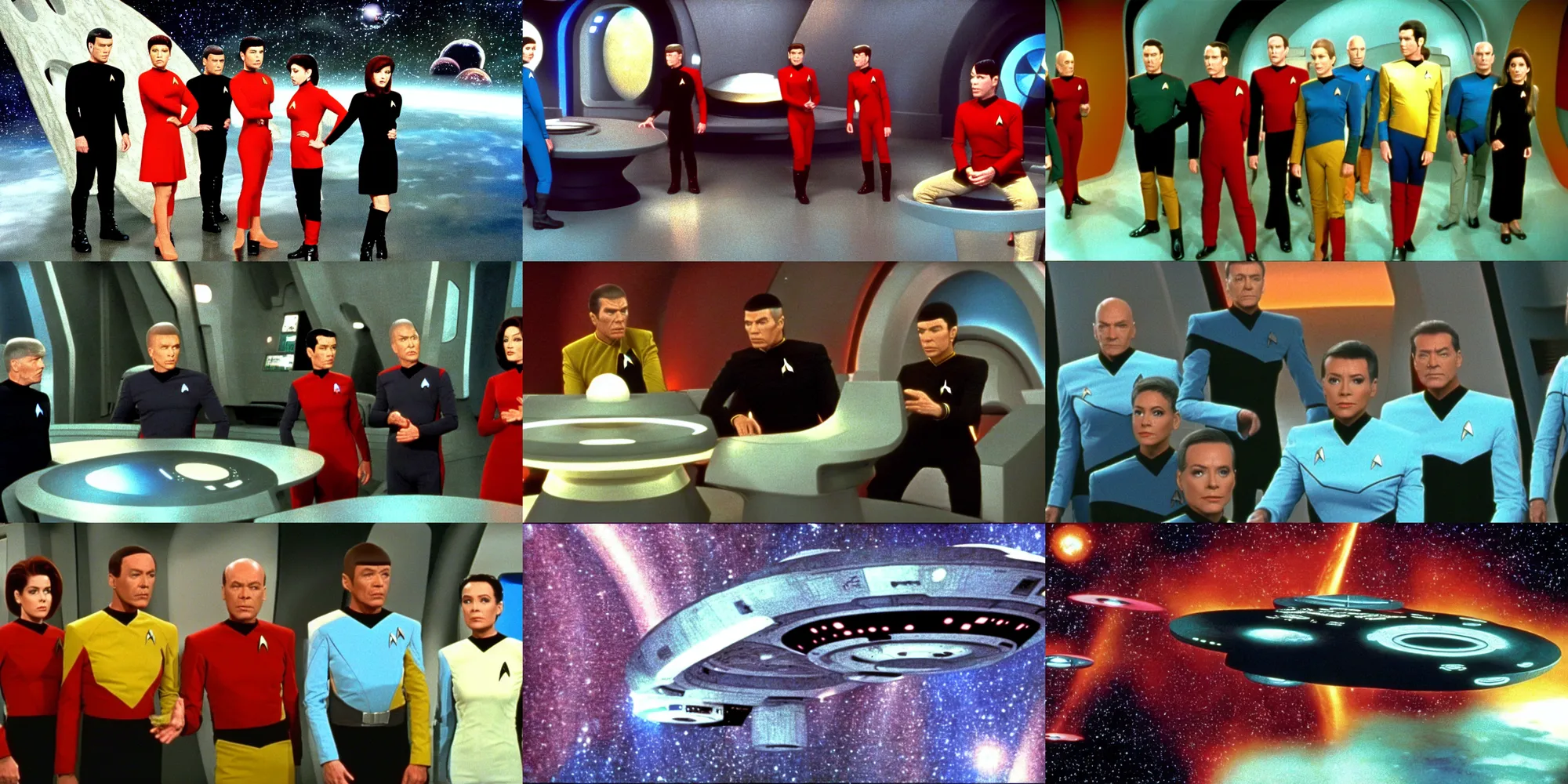 Prompt: Still frame from tv show Star Trek The Next Generation 1991 4k 8k