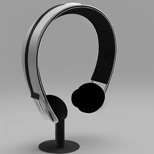 Prompt: wireless headphone stand, futuristic, techno, cyberpunk, product design, render, concept, fun, geometric