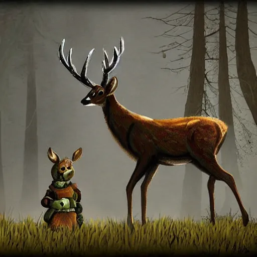 Prompt: deer in the style of dark souls