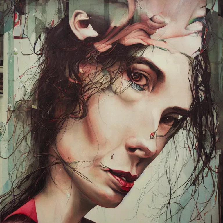 Image similar to Street-art portrait of Carice Anouk van Houten in style of Etam Cru, photorealism