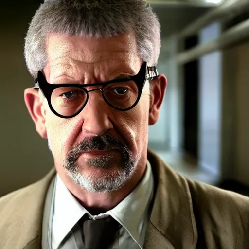 Image similar to Morgon Freeman as Gordon Freeman