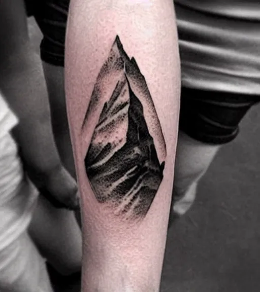 Image similar to double exposure effect tattoo design sketch of megan fox with beautiful mountain scenery, realism tattoo, in the style of matteo pasqualin, amazing detail, sharp