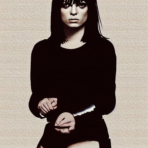Image similar to Mila Kunis as Mia Wallace in Pulp Fiction, Cinematic Digital art