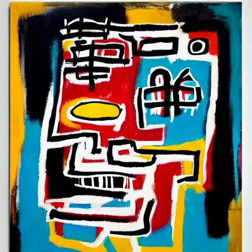 Image similar to abstract basquiat oil painting