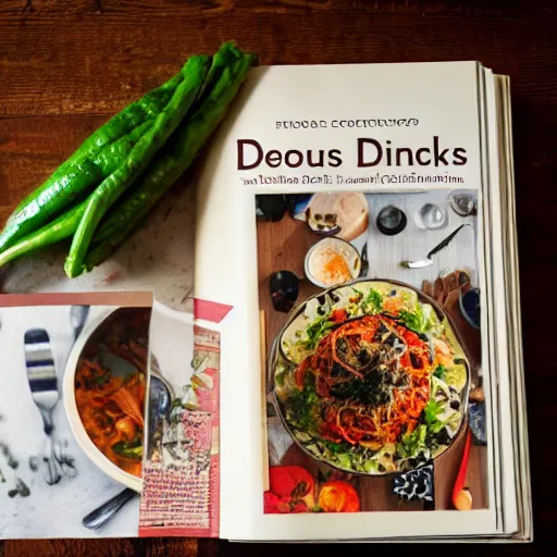 Prompt: a delicious dinner, cookbook photo, good composition