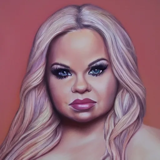 Image similar to trisha paytas portrait, photorealistic, studio