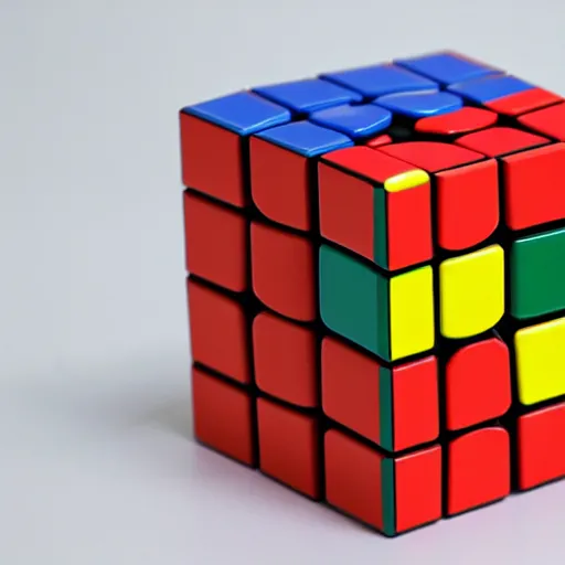 Prompt: a plasticine rubik's cube, studio photo, realistic, ultra detailed, close - up photo, 4 k.